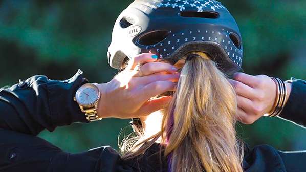 ponytail bike helmet